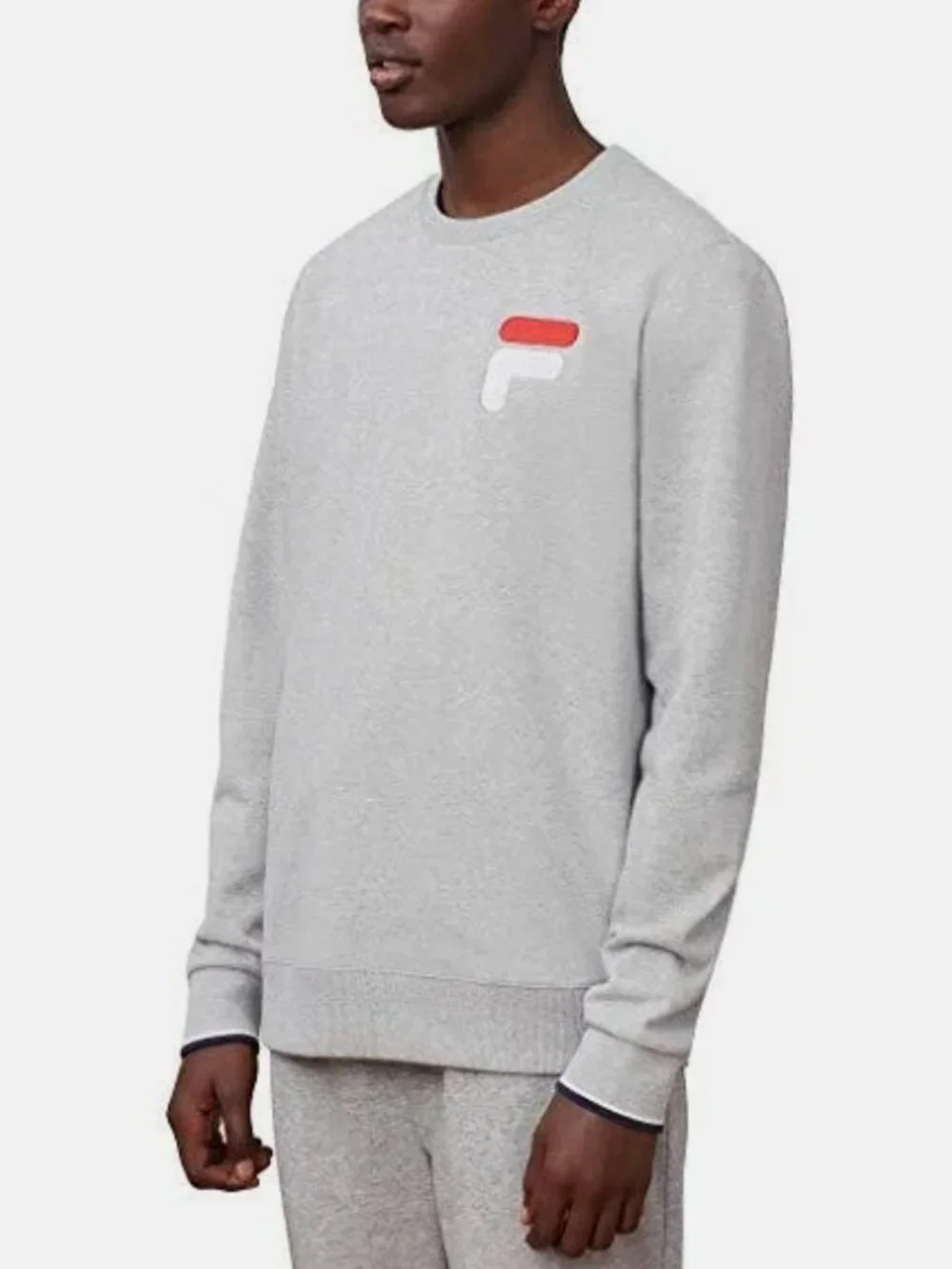 Fila Men's French Terry Crew Neck Grey Sweatshirt blokecore athletic loungewear